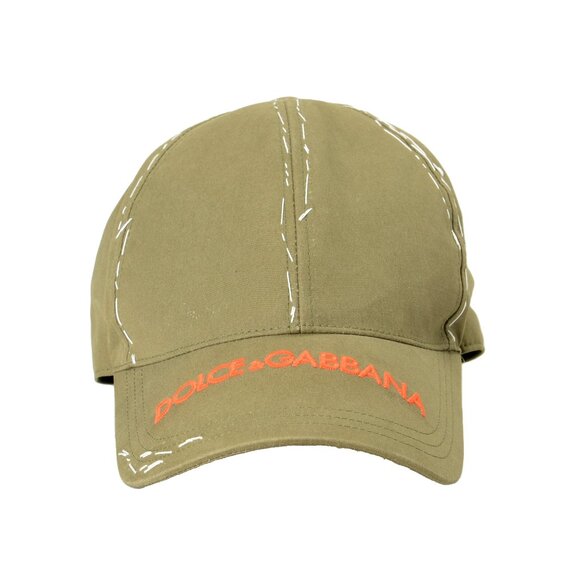 Dolce & Gabbana Adult's Olive Green Logo Print Baseball Cap Hat Size 58